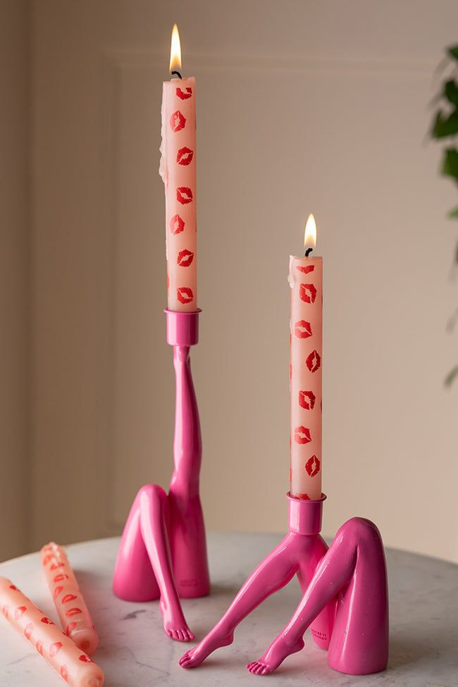 "The Muse" Glamour Leg Candle Holders — Bold Pop Art Taper Stands